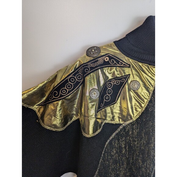 Vintage Adriano‎ by I. Fatigati Women's Sweater S Embellished Retro Shoulder pad - Picture 2 of 11